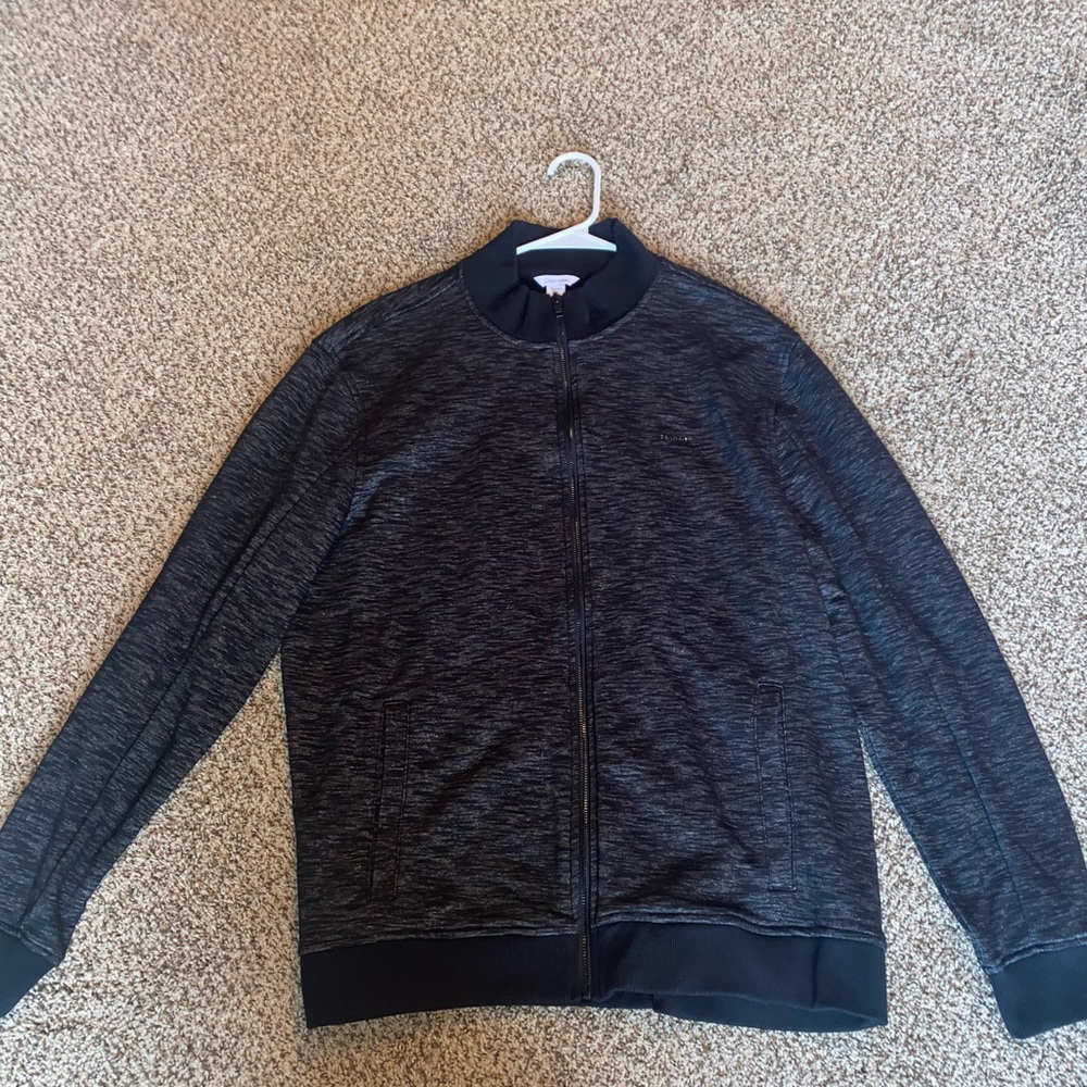 Calvin Klein grey and black zip up sweater